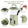 5000mah Emergency Solar Radio Camping Lantern panels LED lights Hand Crank Am/Fm/NOAA Weather 3 Kinds of Lighting Mode Cell Phone Usb Rechargeable Power Bank Charger