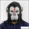 Masches per feste Planet of the Apes Halloween Cosplay Gorilla Masquerade Mask Monkey King Costumes Caps Realistic Y200103 Droplese 2 Dhts5