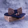Linbaiway Personality деревянная бабочка карманные квадратные запонки Set Wedding Soirt Comshiefeeef Древесный галстук