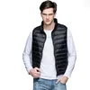 Men's Vests Winter Man Duck Down Vest Ultra Light Jackets Men Clothes For 2022 Sleeveless Outerwear Coat Autumn 90% Black