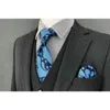 Navy Blue Set Set Sward Wedding Ties для мужчин Классические аксессуары Pocket Paisley Silk J220816