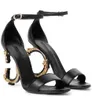 Famous Summer Keira Sandals Shoes Women Patent Leather Pop Heel Gold-plated Carbon Lady Sexy Sandalias Party Dress Comfort Walking EU35-42 BOX