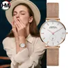 Hannah Martin Nieuw Horloge Dames Luxe Mode Roestvrij Stalen Gaas Riem Horloges Eenvoudige Dames Kleine Wijzerplaat Quartz Klok Polswa263c