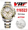 VRF 11650 A7750 Cronógrafo automático masculino com dois tons Diamantes brancos de ouro amarelo Dial