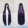 Мода Long слегка аниме косплей парик бака и пурпурный парик для волос на 100 см.