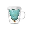 Party Favor 300ML Double Layered Anti Scald Glass Christmas Tree Starry Sky Coffee Mug Thermal Insulation Breakfast Milk Cup Children's Gift RRB16580