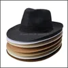 Wide Brim Hats St Weaving Sun Hat Summer New Pattern Formal Men And Women Big Cowboy Wide Brim Caps Black Fashion Drop Delivery 2022 Dhrre