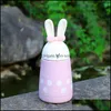 Бутылки с водой с двойной стеной кружка нержавеющей стали MTI Color Cartoon Cartoon Paster Rabbit Vacuum Cup Портативная бутылка с водой 20 5HY C R Drop Dealive DHRTP