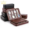 Jewelry Boxes Display Case Storage Holder Exquisite Zipper Bag Portable Organizer PU Leather 2/4/8 Slot Box 2 Colors 3 Kinds L221021