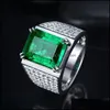 Wedding Rings Wedding Rings Luxe wit goud groen kristal kleur zirkon edelstenen cocktail party dames jubileum jubileum sieraden cadeauwe dhnd1