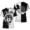 Men's T Shirts 2022 Latest Viking Symbol Printed T-shirt Summer Short-sleeved Street Hip-hop Unisex Top 01