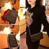 3pcs set top diseñador de lujo billetera bolso de hombro para mujeres clásica flor de floración del felicidad bolsas de cuero bolsas de mensajero card234n