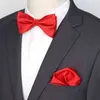 Conjunto de pajarita para hombre Sólido Punto de plata Corbatas de mariposa de moda para hombre Pañuelo Fiesta Hombre Regalo Corbata Accesorios de boda Bowtie J220816