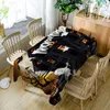 Table Cloth Halloween Pumpkin Print Polyester Rectangle Funny Tablecloth Living Room Decorative Dining TV Cabinet Cover