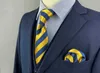 Rayures Paisley colorées 160Cm 63 "Cravates de taille Extra longue pour hommes, ensembles de cravates et de carrés de poche, cadeaux en soie, accessoires de mariage J220816