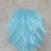 2022 Mode Nieuwe anime cosplay kort licht blauw 35 cm/18inch pruik