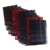 Pack Of 12 Piece Plaids Pattern Handkerchiefs Soft Square Pocket Towel For Men J220816