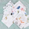 5Pcs Kids Baby Cartoon Towel Handkerchief Cotton Mousseline Towel Handkerchiefs Two Layers Wipe Handkerchiefs 28X28cm J220816