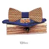 Linbaiway Luxury Wooden Bow Tie Clufflinks مجموعة Mens Wood Bowtie لعلاقات الحفلات العريس إكسسوارات التدخين J220816