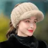 Ball Caps Lady Mink Hat Warm Woven Winter Sky Top Leisure Berretto coreano