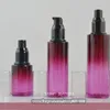 Vorratsflaschen 12 stücke 30 ml 60 ml Elegantes Glas Lila Rot Schwarz Farbverlauf Lotion Pumpflasche Kosmetische Leere Essenz Toner Nachfüllbar