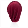 Gorro / Gorros de calavera Turbante musulmán Bufanda para la cabeza Perla Leche Trenzado Twistedbraid Sombreros Mujeres Moda Cosmetología Cuidado del cabello Decoración 9 Dhhba