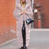 Women's Fur Thick Warm Hooded Artificial Long Coat Women Winter Fashion Solid Color Black Pink Outerwear Soft Plush Jacket Overcoat