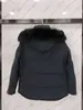 Moose Canada Men's Jacket Knuckles Jacket Coats High Real Mens Canadian Men 06 Style and Black Fur White Duck Down 888