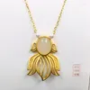 Pendant Necklaces Natural Octopus Jade Necklace Women With Gold 925 Sterling Silver Jadeite Jewelry Add Certificate