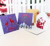 Biglietto di auguri di doratura 3D di Natale Babbo Natale Pupazzo di neve Sciarpa Modello Addensare Cartolina Cartoline di benedizione della scrittura a mano del fumetto GCB16596