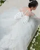 Champagner Blumenmädchen Kleider lange Ärmel für Hochzeit
