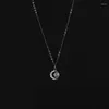 Kedjor CLAVICLE CHAIN ​​ZIRCON MOON CIRCLE Pendent Charm Choker Necklace For Women Fashion Jewelry DZ356