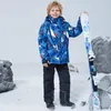 Skiing Jackets Kid Ski Suit -30 Windproof Waterproof Warm Jacket Set Children Outdoor Snow Winter Thicken Snowboard Overalls