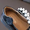 Flat Shoes Girls' Patent Leather Pearl Princess Fashion Casual Children's Soft Sole Single For Kids