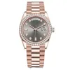 Reloj de diamantes Montre de Luxe Relojes 41 36 mm Automático de oro rosa Acero inoxidable 904L Calendario doble Relojes de pulsera Lumi215m a prueba de agua