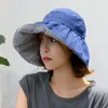 Beretti 2022 Cappello da solare alla moda coreana Trendy Big Brim UV Protection Beach Trip Top Women Cappelli da sole a doppia squadra