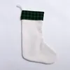 Sublimation Christmas meias de presente bolsa de doces poliéster pendurada na árvore para decoração de férias z11