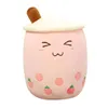 Kawaii Small Size Cartoon Bubble Tea Cup Peluche Toys Funny Boba travesseiro recheado de morango macio PANDA MEACK CUSHION BEBER GC1117