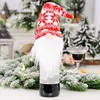 Nuove decorazioni natalizie copri vino decorazione bottiglia di vino cappello lavorato a maglia foresta vecchio vino set bambola senza volto GCB16581