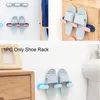 Kledingopslag badkamer organizer ruimtebesparende zelfklevende wand gemonteerd praktisch plank schoenrek duurzame slippers hanger slaapkamer