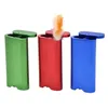Metal dugout smoking case straight colorful smoking pipe set include one hitter pipes cigarette filters