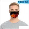 Maschere firmate Respiratore lavabile Mascarilla riutilizzabile Cotone Viso Bocca Maschera Hanging Ear Flame Stampa Nuovo modello Unisex Disponibile Dhyrz