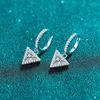 Dangle Earrings 1 Carat Heart Moissanite Diamond 925 Sterling Silver Women's Triangle Shape Drop Engagement Gift