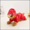 Dog Apparel Nylon Waterproof Dog Clothes Raincoat Small Medium Sized Dogs Hat Hoodies Ponchos Pet Accessories Raincoats Easy Clean 1 Dh2Zi