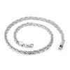 5pcs / lot 2-8mm Argent Singapour Twist Corde Chaîne Collier En Acier Inoxydable Chaînes De Mode pour Femmes Hommes Choisir Longueur