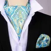 Linbaiway Men Silk Ascot Tie Set Man Das Tie Handkerchief Set Flowers Paisley Pocket Square Set For Wedding Party Custom J220816