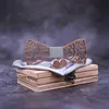 Linbaiway Fashionable Mens Wooden Bowtie Handkericheief заполотки с коробкой Wood Bow Wedding Noeud Papillon Hombre Pajarita J220816