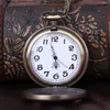 Pocket Watches Vintage Hollow Carving Quartz Watch for Men Women Eagle Bird Engraved Case FOB CHAIN ​​BRONZE CLOCK Collection Gift