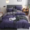 Set di biancheria da letto Stile americano Primavera Autunno Set Verde chiaro Grigio King Queen Completo Lenzuolo singolo Copripiumino Federa Lino 4 pezzi