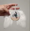 Noel Beyaz Melek Kanatları Süsleme Asılı Tüy Asma Dekor Süblimasyon Boş MDF Noel Ağacı El Sanatları Angel Wings DIY